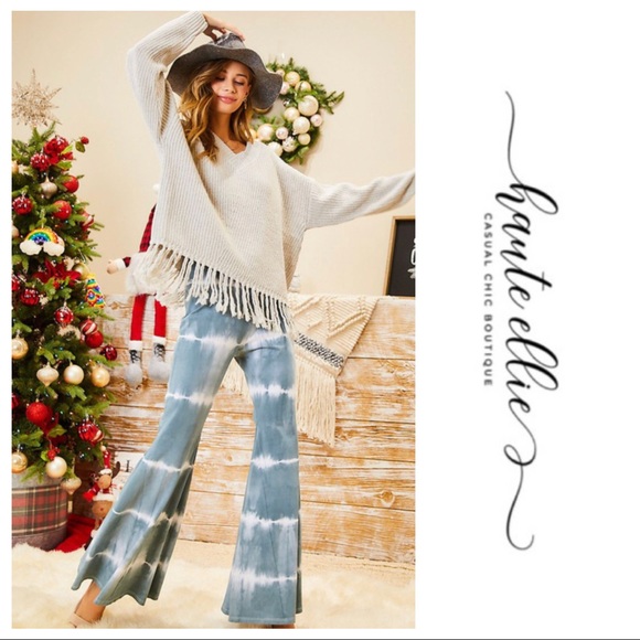 Roadside Wide Tie Dye Casual Chic Pants - Picture 3 of 10